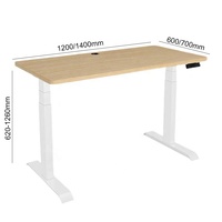 Escritorio Eléctrico Inteligente para Oficina, para 2 Personas, Patas Ajustables en Altura, Escritorio Moderno de Madera Blanca Melamina para Computadora de Oficina en Casa
