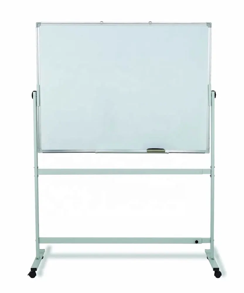 Caballete reversible de doble cara para pizarra blanca, 120x90cm, soporte magnético móvil para aula, oficina y hogar