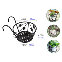 Vente en gros de jardinières suspendues pour balustrade, paniers suspendus en fer forgé, supports de pots de fleurs et de plantes pour balustrade ou clôture métallique, pour la maison