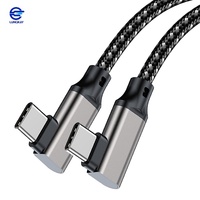 Câble USB 3.2 Type-C LUNGKAY 20 Gbps, double coudé à 90 degrés, 240 W, 8K, tressé, OEM ODM, logo personnalisé, vente en gros, approvisionnement en vrac