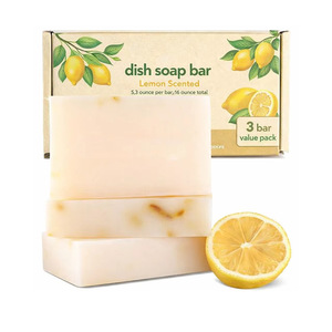 Jabón Artesanal de Manteca de Karité con Aroma a Limón, Set de Limpieza para Platos con Caja de Regalo Personalizada - Product Image 5