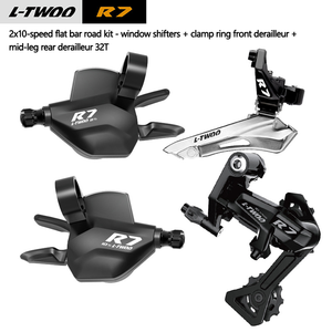 Kit de Cambio de Velocidades para Bicicleta de Carretera R7 <span class=keywords><strong>2X10</strong></span> con Manillar Plano, Palancas de Cambio, <span class=keywords><strong>Desviador</strong></span> <span class=keywords><strong>Delantero</strong></span> 28T/32T y <span class=keywords><strong>Desviador</strong></span> Trasero - Product Image 2