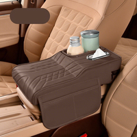 Tapis de repose-bras en cuir multifonctionnel de qualité supérieure pour voiture, avec boîte à mouchoirs, porte-gobelet et sac de rangement, pour la vente en gros