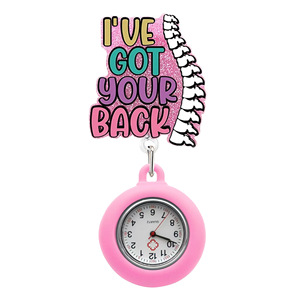 Porta-credenciales con Clip para Enfermera, CNA, UCI, Higienista Dental, con Reloj, Diseño Colorido con Temática Médica, Material Plástico - Product Image 5