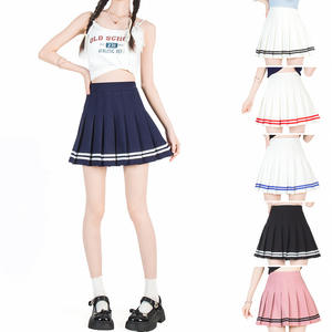 Nuova Gonna Corta Estiva Coreana 2025 a Vita Alta Plissettata Stile Accademico con Cintura <span class=keywords><strong>Stacci</strong></span>, Uniforme Scolastica a Trapezio 132 - Product Image 2