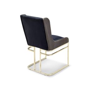 Silla de Comedor Moderna Tapizada en Terciopelo con Estructura de Acero Inoxidable, Estilo Europeo, Muebles para el Hogar - Product Image 1