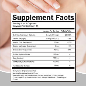 Kapsul <span class=keywords><strong>Beta</strong></span>-Sitosterol Biotin Organik 90 Kapsul dalam Botol, Produk Kecantikan Antioksidan untuk Vitalitas Harian, Kesehatan Alami untuk Dewasa - Product Image 3