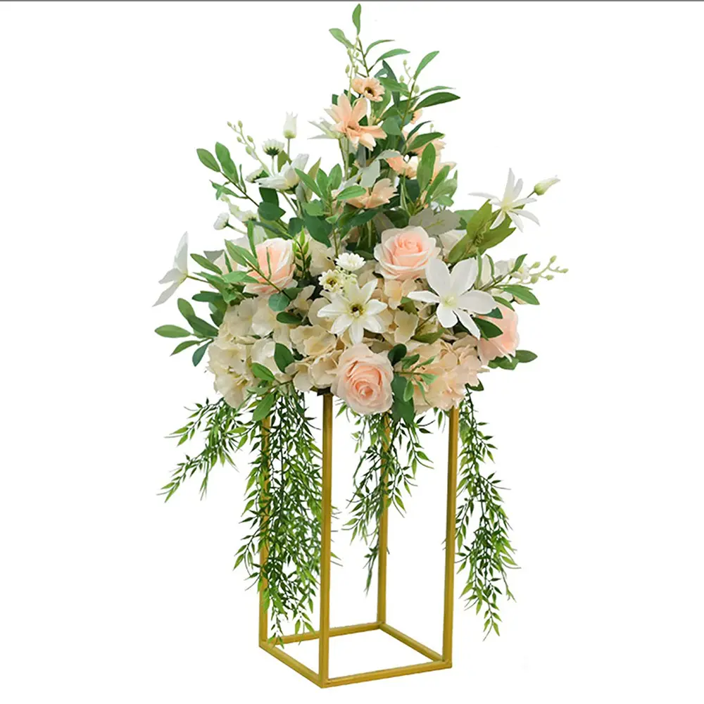 Hot Sale wholesale wedding metal tall gold flower stand cheap wedding flower iron stands for sale standing