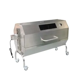 Large Stainless Steel Goat Pig Chicken BBQ Spit Rotisserie Roaster w/ Electric Motor and Cover