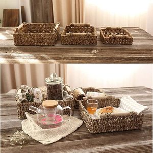 Juego de Cestas de Almacenamiento de Plantas Acuáticas de Bambú Multifuncionales Personalizadas, Diseño de Algas Tejidas a Mano con Mango de Madera para Herramientas de Escritorio - Product Image 4