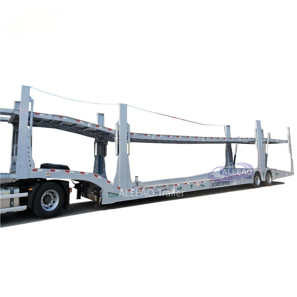 2 3 Axles Double Steel Deck Car Carrier Trailer Auto Vehicles Transport Cars Carrier Trucks Trailer