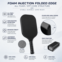 Raquette de pickleball Edge Guard avec logo personnalisé, corps large, carbone 3K, technologie Silent Hitting Gen3, surface texturée légère