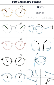 Montura de Gafas Redonda Simple K771 con Diseño Artístico que Realza el Rostro, Función Antideslumbrante para Miopía y Protección Contra la Luz Azul - Product Image 3