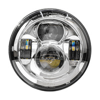 Système d'éclairage de moto Phare LED de 7 pouces avec phares antibrouillard auxiliaires de 4.5 pouces pour accessoires Harley Davidson
