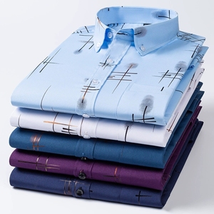 เสื้อเชิ้ตแขนยาวผู้ชายผ้าไหม/ผ้าฝ้ายแบบไม่บุซับใน <span class=keywords><strong>สี</strong></span>พื้น ปักลาย<span class=keywords><strong>ทอง</strong></span>สามมิติ รุ่นใหม่รับฤดูใบไม้ผลิ/ฤดูร้อน เป็นมิตรต่อสิ่งแวดล้อม - Product Image 1