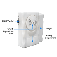 Alarm Kontak Pintu & Jendela Nirkabel Portabel Independen 105dB Alarm Anti-pencurian dengan Sensor Magnetik Deteksi 10m Keamanan