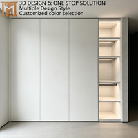 Armoire de chambre moderne haut de gamme en MDF, modulaire, écologique, avec étagères intégrées réglables à fermeture douce, du sol au plafond