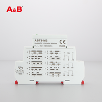 Relais temporisé miniature étanche A&B ABT8-M2 16A SPST AC/DC 12-240V, protection sur rail DIN, relais de commutation industriel