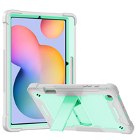 Housse de protection robuste pour tablette Samsung Galaxy Tab S6 Lite, en silicone, pour enfants, design moderne et angulaire, antichoc