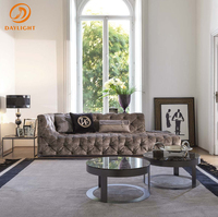 Türkische Möbel Klassisch Modernes Wohnzimmer Leder Chesterfield Graue Sofagarnitur Luxus-Wohnzimmermöbel