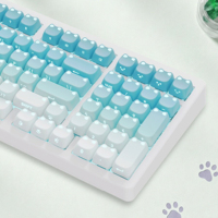 Zornher Minty Meow Keycaps PBT Dye Sublimation Side Print Backlit Keyboard Cover Desktop Esthétique Setup DIY PC Universal