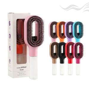Cepillo Desenredante 2 en 1 con Pulverizador Recargable y Logotipo Personalizado, Cepillo <span class=keywords><strong>para</strong></span> Cabello con un Clic, Antiestático, Anti-Frizz, <span class=keywords><strong>para</strong></span> Cabello Encrespado - Product Image 1