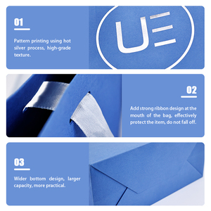 Di alta qualità di lusso sacchetto di carta Kraft nero <span class=keywords><strong>Shopper</strong></span> <span class=keywords><strong>per</strong></span> i vestiti negozio al dettaglio regalo di imballaggio con e nastro di lamina d'argento timbratura - Product Image 6