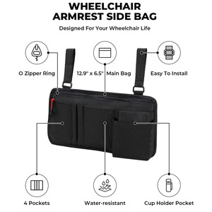 Wheelchair Armrest Side <b>Storage</b> Saddle Hanging Bag Backpack Walker Accessories 4 Light <b>Weight</b> Easy to Carry Different Size Oem - Product Image 4