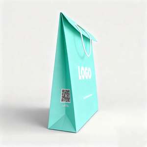 Sacs en papier blanc personnalisés avec logo vert recyclé de luxe pour l'emballage de chaussures - Product Image 2