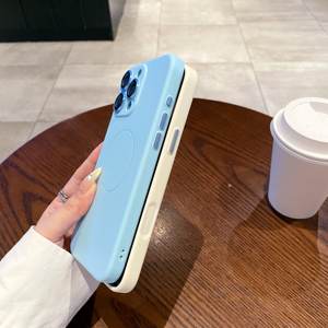 Fundas Magnéticas de Silicona Líquida de Lujo 2025, Tipo Original <span class=keywords><strong>Oficial</strong></span> para <span class=keywords><strong>Apple</strong></span> para iPhone 16 15 14 13 12 11 Pro Max Plus - Product Image 4