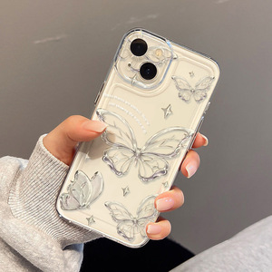 เหมาะสำหรับเคสไอโฟน 17 โปรแม็กซ์ เคสลายเส้นโปร่งใสเรียบง่าย ลายผีเสื้อ เคสป้องกันแบบเต็มตัว กันกระแทก - Product Image 4