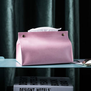 Boîte à mouchoirs sur mesure de style minimaliste moderne, boîte à mouchoirs de salon pour bureau, sac à mouchoirs en cuir PU. - Product Image 2