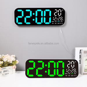 ساعة حائط رقمية حديثة بشاشة كبيرة مع جهاز تحكم عن بعد لغرفة المعيشة وتاريخ اليوم والأسبوع وعرض درجة الحرارة - Product Image 3