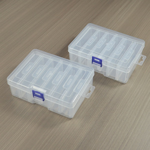 Fishing Tackle Box 6 Compartment Plastic Storage Case With Detachable Trays Portable Organizing Container For Gear And - Product Image 2