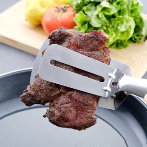 Pince-spatule multifonctionnelle en acier inoxydable pour steak, barbecue, crêpes, pizza, poisson, pain – Ustensile de cuisine - Product Image 1