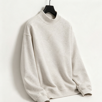 Sweat-shirt zippé pour homme en molleton de coton pur brodé, coupe oversize, col rond, décontracté, streetwear, automne, imperméable