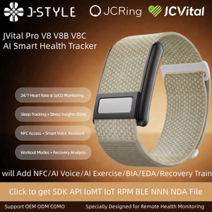 JCVital V8 V8B V8C SDK API OEM ODM Bracelet Connecté avec Suivi de Température en Continu, Alerte Fièvre, Suivi de Bien-être, Vente en Gros CE FCC Rohs - Product Image 1