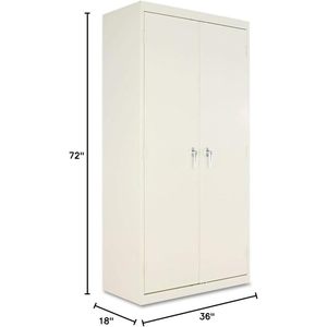 Armoire de rangement robuste Alera de 72 pouces de haut, assemblée, modèle 82106, avec quatre étagères réglables, 36 x 18 x 72 pouces, couleur mastic - Product Image 2