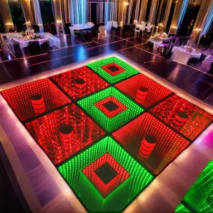 Portable Waterproof Interactive 3D LED Dance Floor for Parties Wedding Dance Light Glass Body RGB Color Temperature CCT Sale