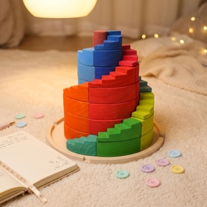 Escalier <span class=keywords><strong>en</strong></span> spirale <span class=keywords><strong>arc</strong></span>-<span class=keywords><strong>en</strong></span>-<span class=keywords><strong>ciel</strong></span> <span class=keywords><strong>Grimms</strong></span>, construction <span class=keywords><strong>en</strong></span> bois et ensemble <span class=keywords><strong>de</strong></span> blocs éducatifs DIY pour les enfants <span class=keywords><strong>de</strong></span> 4 à 6 ans et plus - Product Image 4