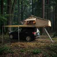 Tente de toit souple avec revêtement extérieur en PVC, portable, plusieurs tailles, espace de camping supplémentaire et accessoires variés