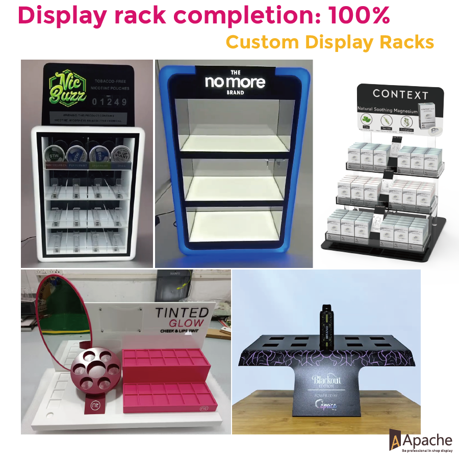 Apache Customized Acrylic Cosmetic Storage Display Floor Stand with Modern Design Custom Color Logo Easy Assembly for Retail Use — view 5
