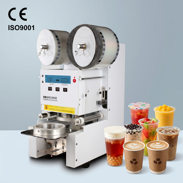 Professional Electric Beverage Bubble Tea Equipment Automatic Cup Sealer Heat Sealing Safety Door Counting Function Energy