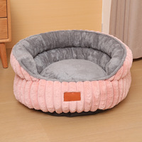 Nouveau lit pour animaux de compagnie, rond en peluche, épaissi, chaud pour l'hiver, lit pour chat, tapis pour chien, nid pour chien, fournitures pour animaux de compagnie quatre saisons