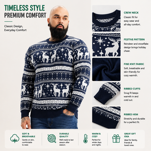 Pulls pour hommes, <span class=keywords><strong>pull</strong></span> <span class=keywords><strong>de</strong></span> Noël moche unisexe, motif écossais épais et amusant, <span class=keywords><strong>pull</strong></span> festif tricoté Fair Isle pour l'hiver et les fêtes - Product Image 5