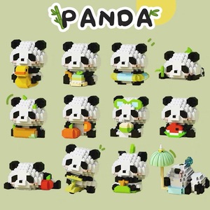 Jouets de construction animaux mignons Panda, kits de puzzle éducatifs en ABS pour enfants, figurines d'ours de dessin animé en briques, vente en gros - Product Image 5