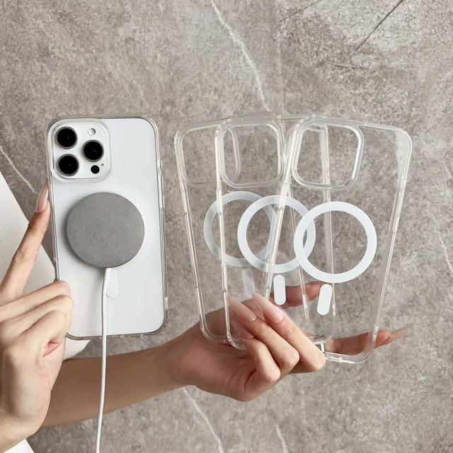 AI Smart Touch Button Camera Accessory for iPhone 16 ProMax Transparent Anti-Fall Magnetic Phone Case Made of Durable Acrylic