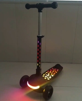 Trottinette à pousser pour filles, enfants de 3 à 10 ans, 3 roues, luxe moderne, pliable, hauteur réglable, lumières, plastique, acier inclus