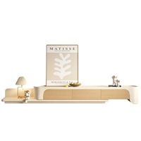 Table basse et meuble TV modernes en bois massif de style européen avec pieds en métal, couleur personnalisable pour salon, hôtel, chambre à coucher
