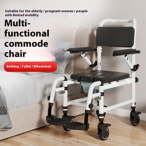 China Hot Selling Hospital Bathroom Handicapped <b>Folding</b> Toilet Chair <b>Commode</b> Chair - Product Image 3